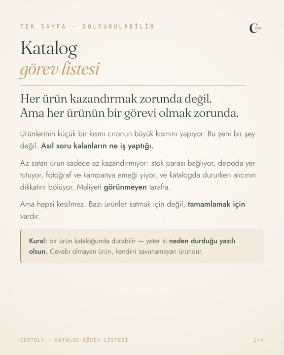 Katalog görev listesi belgesinin kapağı
